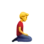 Man Kneeling Facing Right emoji, Apple design