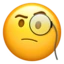 Face with Monocle emoji on iPhone