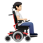 Person In Motorized Wheelchair Facing Right, Light skin tone