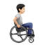 Person In Manual Wheelchair Facing Right, Light skin tone