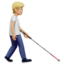 Person With White Cane Facing Right, Medium-light skin tone