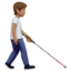 Person With White Cane Facing Right, Medium skin tone