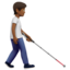 Person With White Cane Facing Right, Medium-dark skin tone