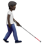 Person With White Cane Facing Right, Dark skin tone