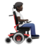 Person In Motorized Wheelchair Facing Right, Dark skin tone