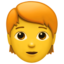Download Person Red Hair emoji, Apple style