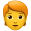 Person Red Hair emoji, Apple design