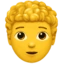 Person Curly Hair emoji on iPhone