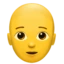 Person Bald emoji on iPhone
