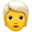 Person White Hair emoji on iPhone
