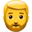 Man Beard emoji on iPhone