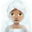 Woman Steamy Room, Medium skin tone