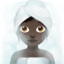 Woman Steamy Room, Dark skin tone