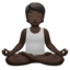 Person in Lotus Position, Dark skin tone