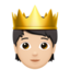 Person with Crown, Light skin tone