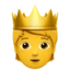 Person with Crown emoji, Apple design