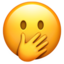 Download Face With Open Eyes And Hand Over Mouth emoji, Apple style