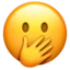 Face With Open Eyes And Hand Over Mouth emoji, Apple design