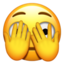 Download Face With Peeking Eye emoji, Apple style