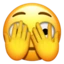 Face With Peeking Eye emoji, Apple design