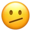 Face With Diagonal Mouth emoji, Apple design