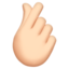 Hand with Index Finger and Thumb Crossed, Light skin tone