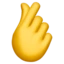 Hand with Index Finger and Thumb Crossed emoji on iPhone