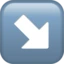 Down-right Arrow emoji, Apple design