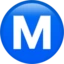 Circled M emoji on iPhone