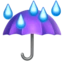 Umbrella with Rain Drops emoji on iPhone