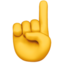 Index Pointing Up emoji, Apple design
