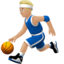 Man Bouncing Ball, Medium-light skin tone