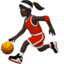 Woman Bouncing Ball, Dark skin tone
