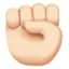 Raised Fist, Light skin tone