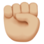 Raised Fist, Medium-light skin tone