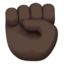 Raised Fist, Dark skin tone