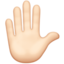 Raised Hand, Light skin tone