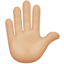 Raised Hand, Medium-light skin tone