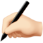 Writing Hand, Light skin tone