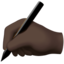 Writing Hand, Dark skin tone