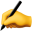 Writing Hand emoji, Apple design