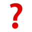 Red Question Mark emoji on iPhone