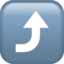 Download Right Arrow Curving Up emoji, Apple style