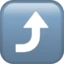 Right Arrow Curving Up emoji, Apple design