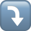 Download Right Arrow Curving Down emoji, Apple style