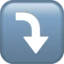 Right Arrow Curving Down emoji, Apple design