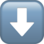 Download Down Arrow emoji, Apple style