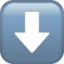 Down Arrow emoji, Apple design