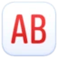 AB Button (blood Type) emoji, Facebook design