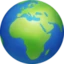 Globe Showing Europe-Africa emoji, Facebook design